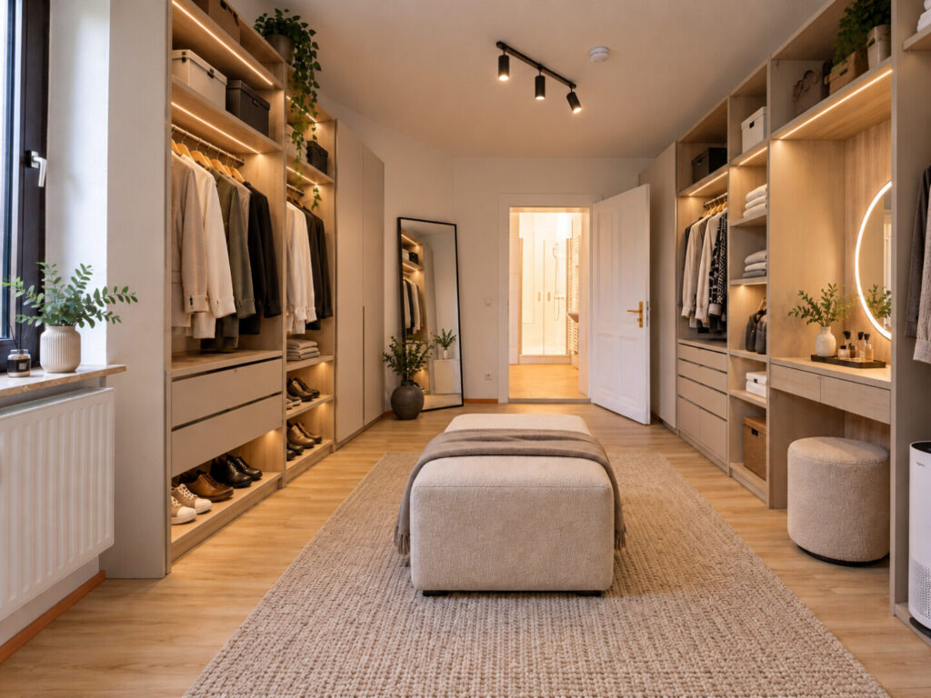 Ankleidezimmer KI-Bild